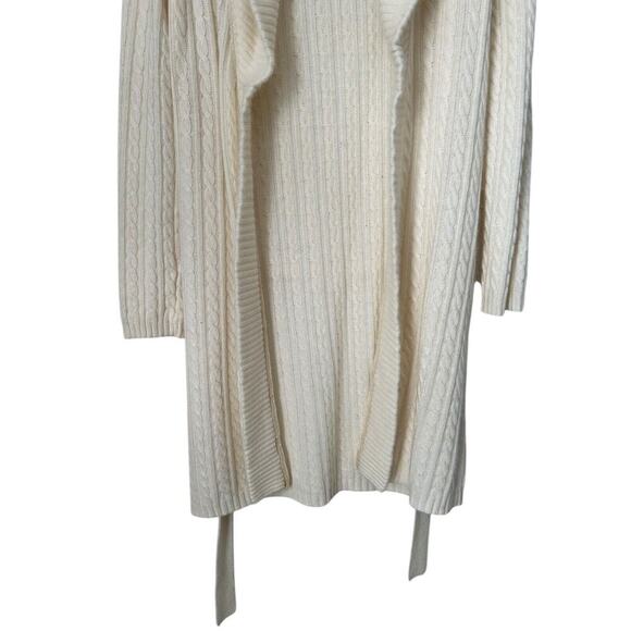 Ann Taylor Loft Sweater Size S Ivory Angora Rabbit Hair Blend Open Cardigan - Picture 4 of 11
